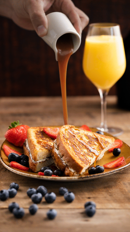 Orlando-Food-Photographer-Mike-Gluckman-French-Toast-Caramel-Syrup-Pour