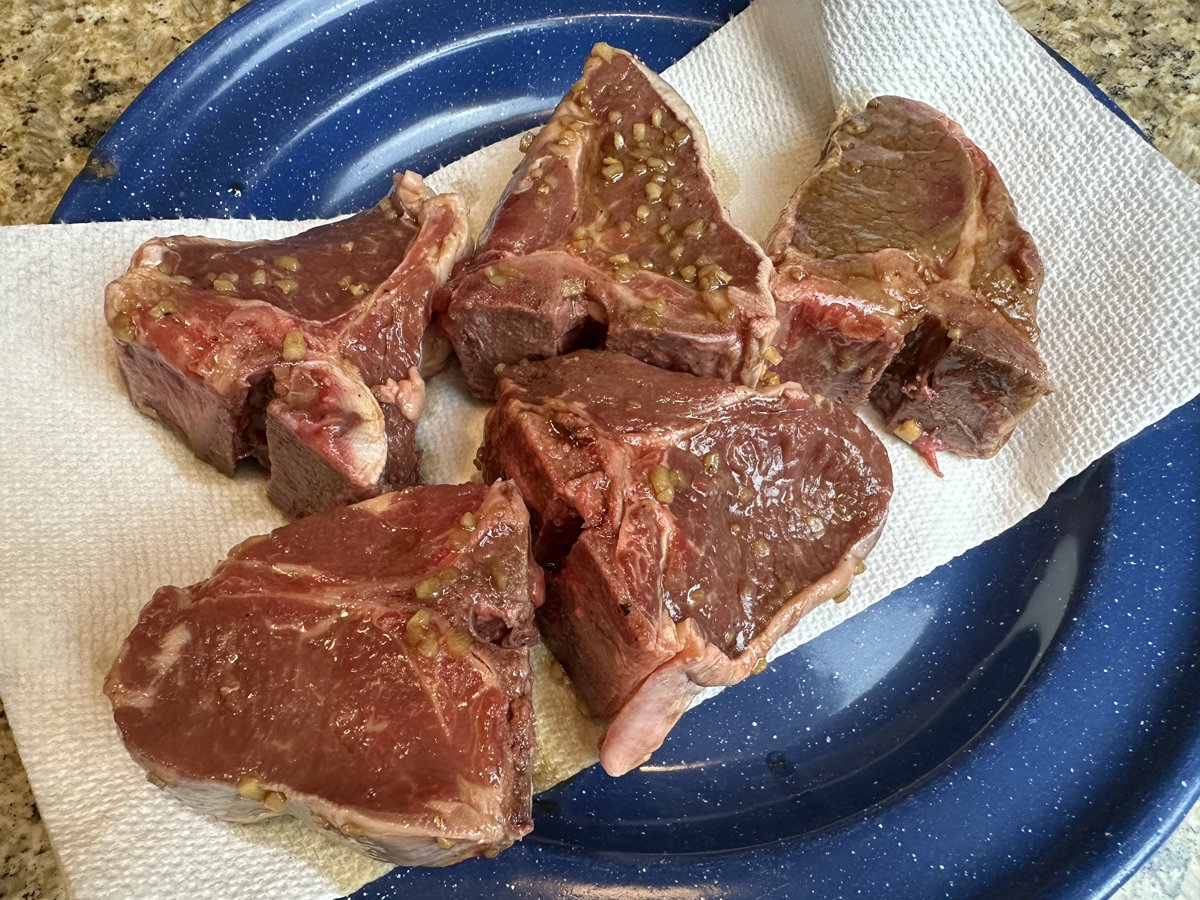 Lamb chops ready to broil