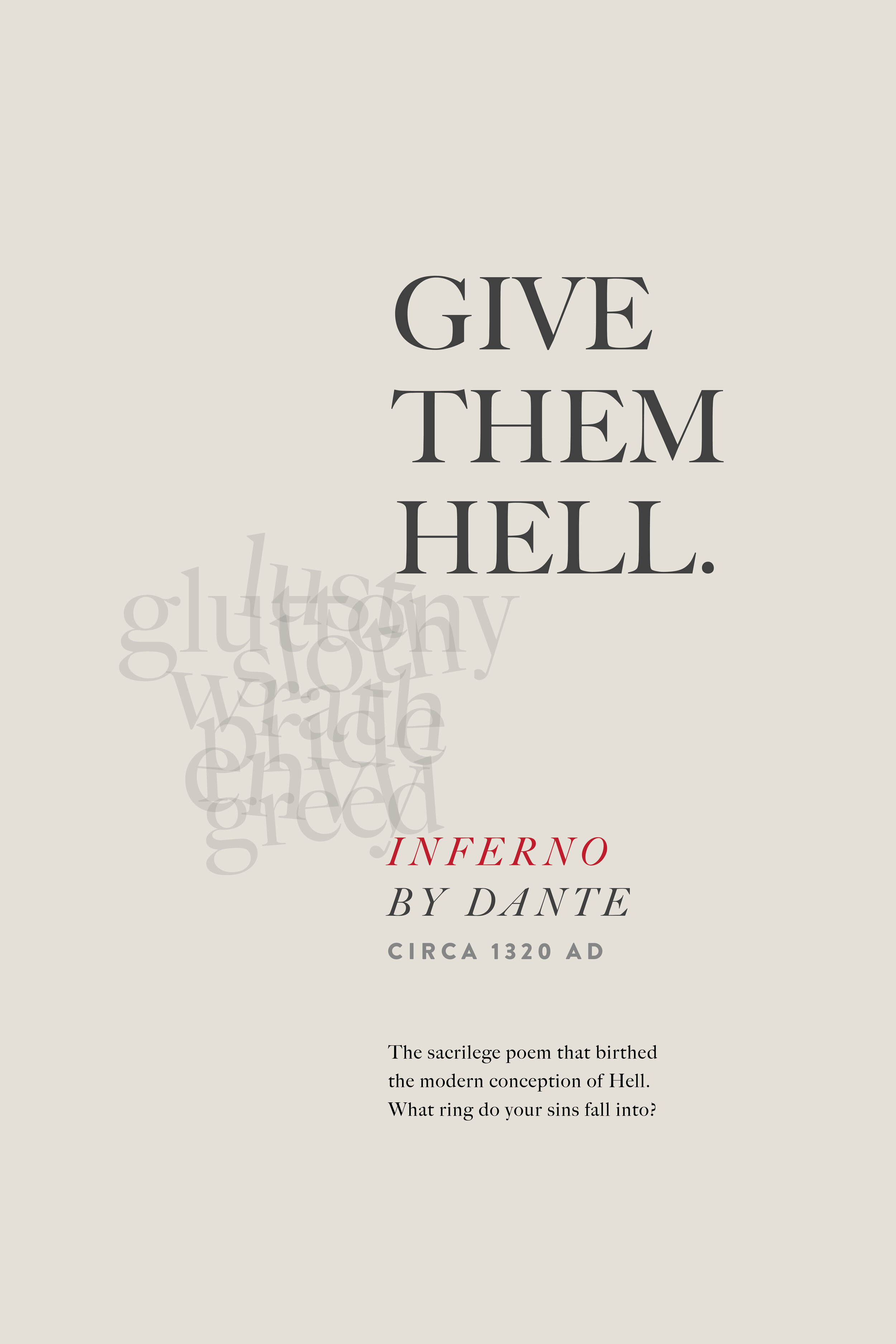 Dante's Inferno Typography Poster