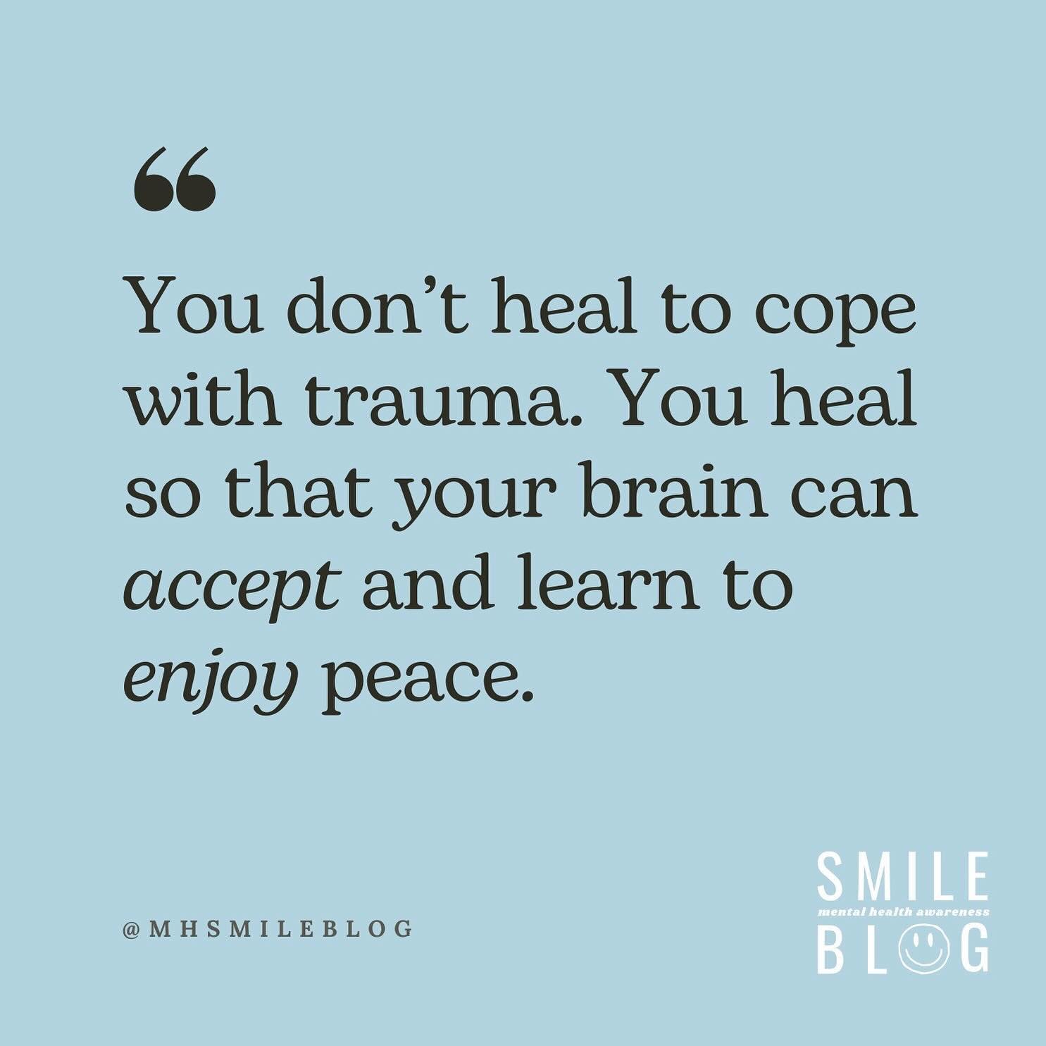 Part of healing is learning to tolerate what was once intolerable. Being okay is tolerating those emotions and choosing peace. Just because you choose your own peace doesn&rsquo;t mean you are ignoring the trauma, rather growing and separating yourse