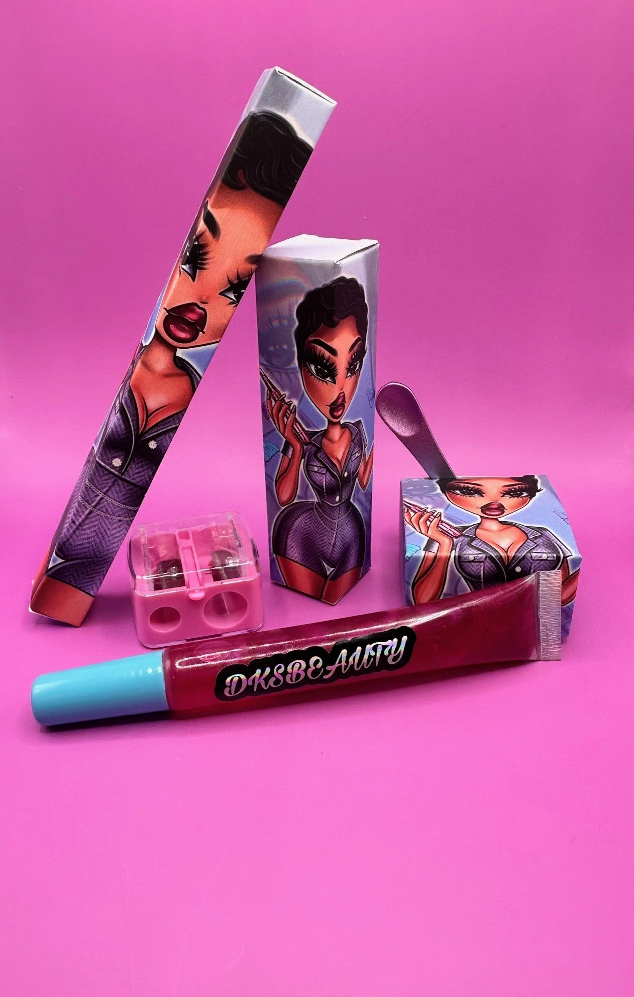 DKS Lip gloss Beauty Bundle with free bag