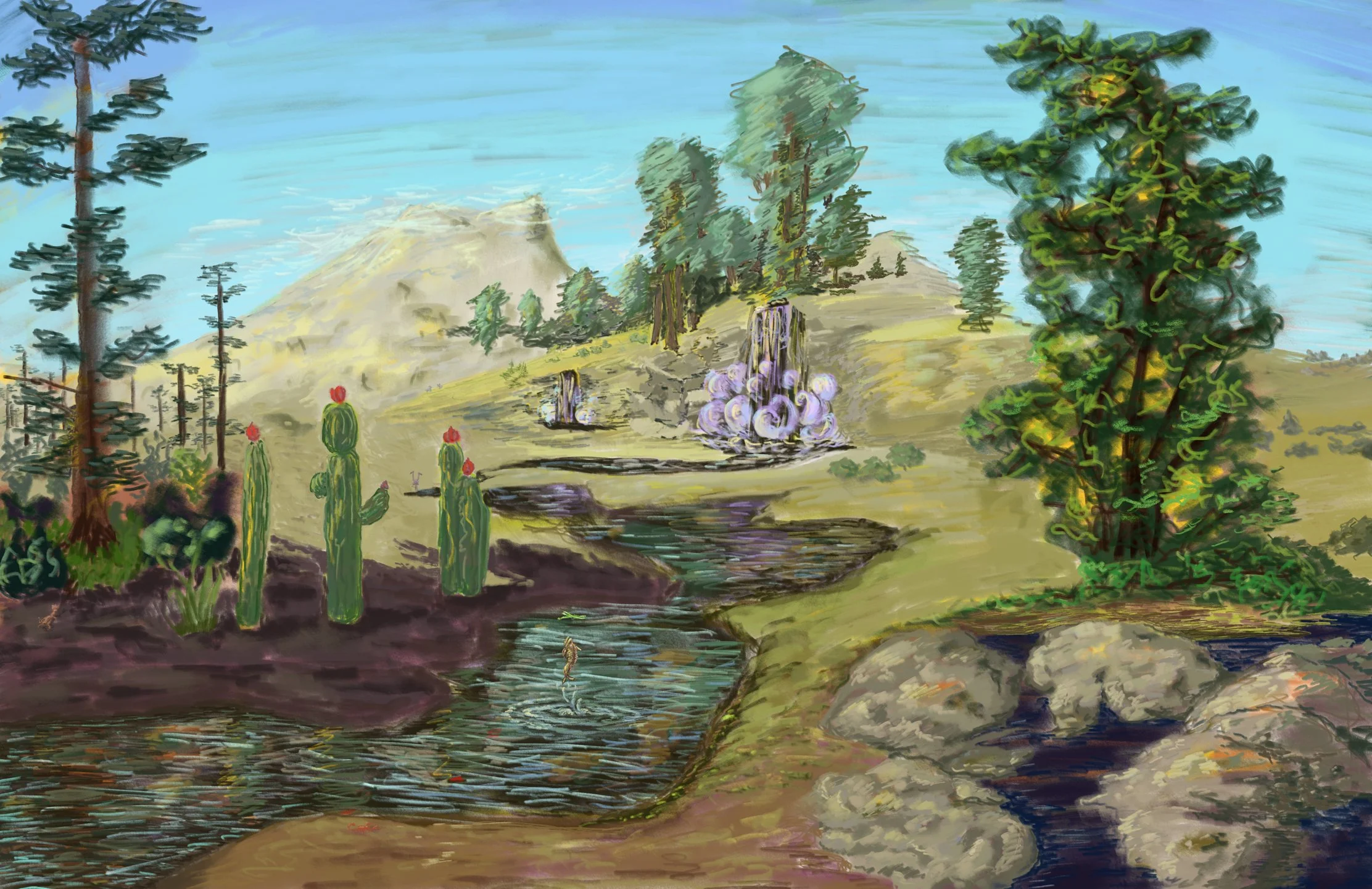 Twin Falls Giclée Print