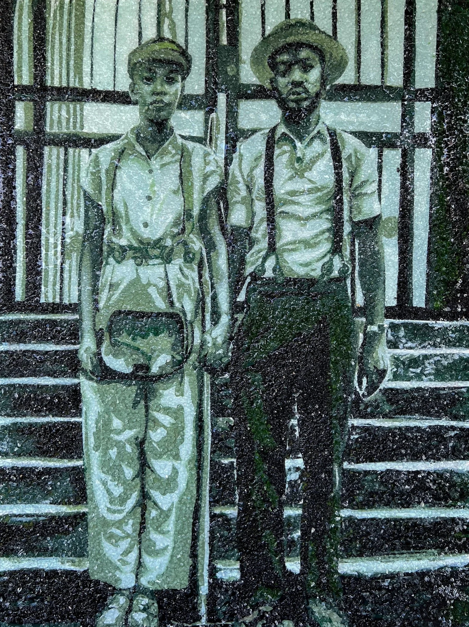 Kaima Marie Akarue "This Can't Be the Only Way" Glass and Acrylic on Canvas