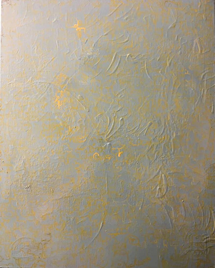 Justin Ellis "Yellow Doodle" Enamel and Oil Canvas