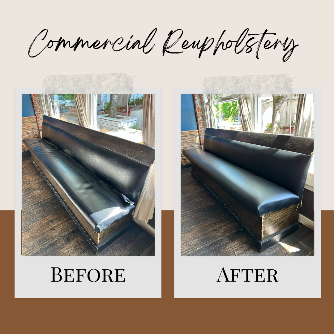 leather upholstery of restaurant booth