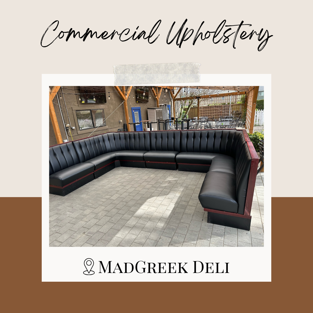 leather upholstery of restaurant booth