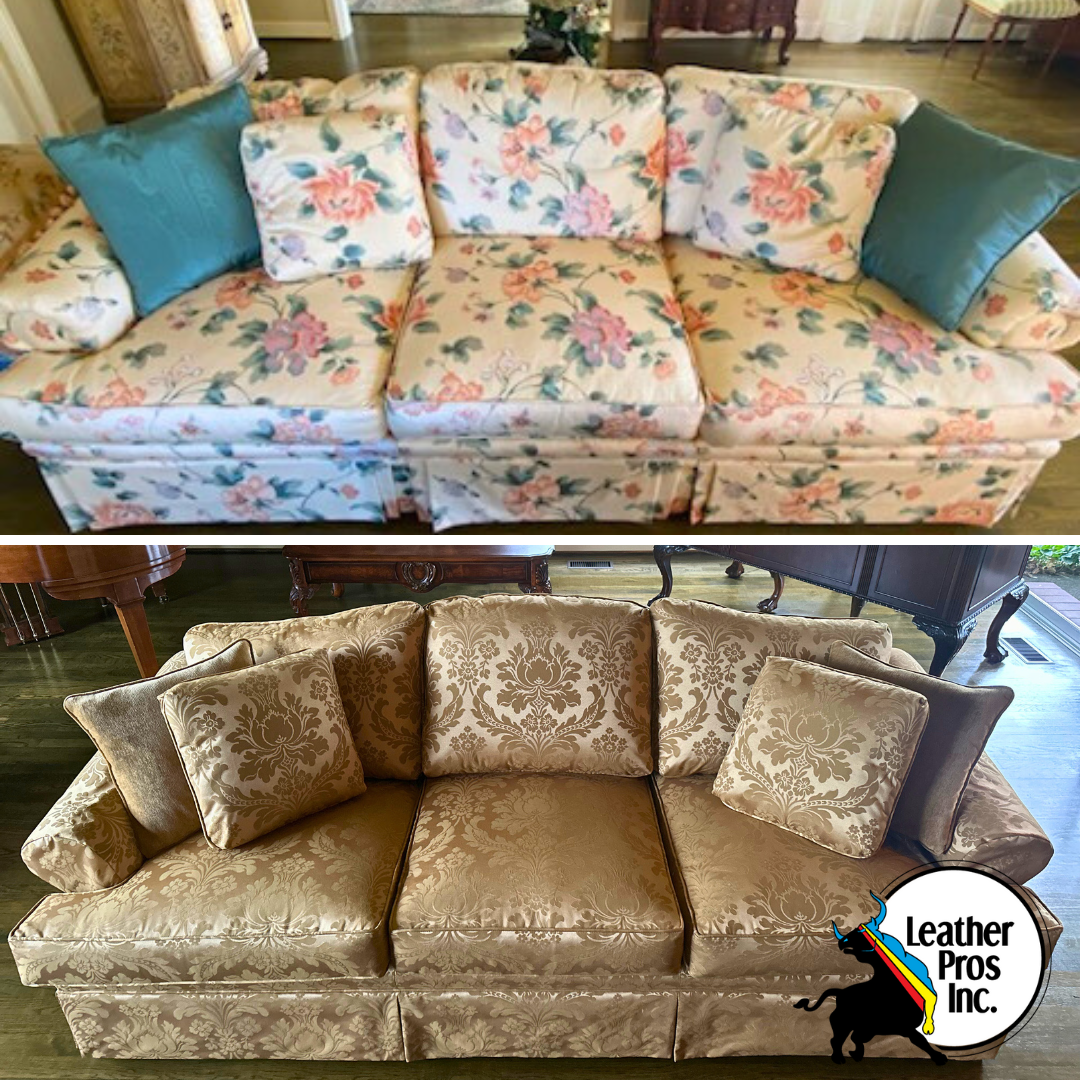 fabric sofa reupholstery transformation