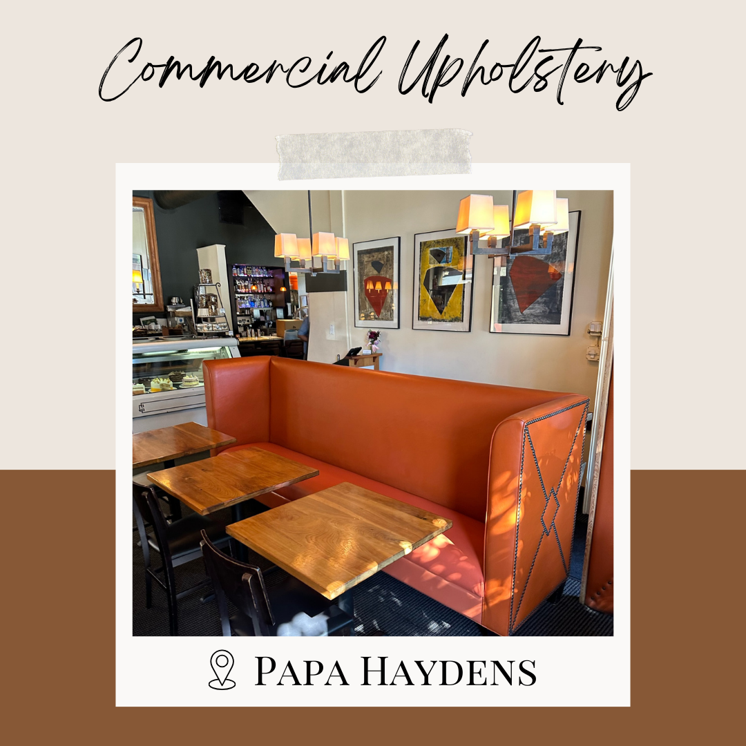 leather upholstery of restaurant booth