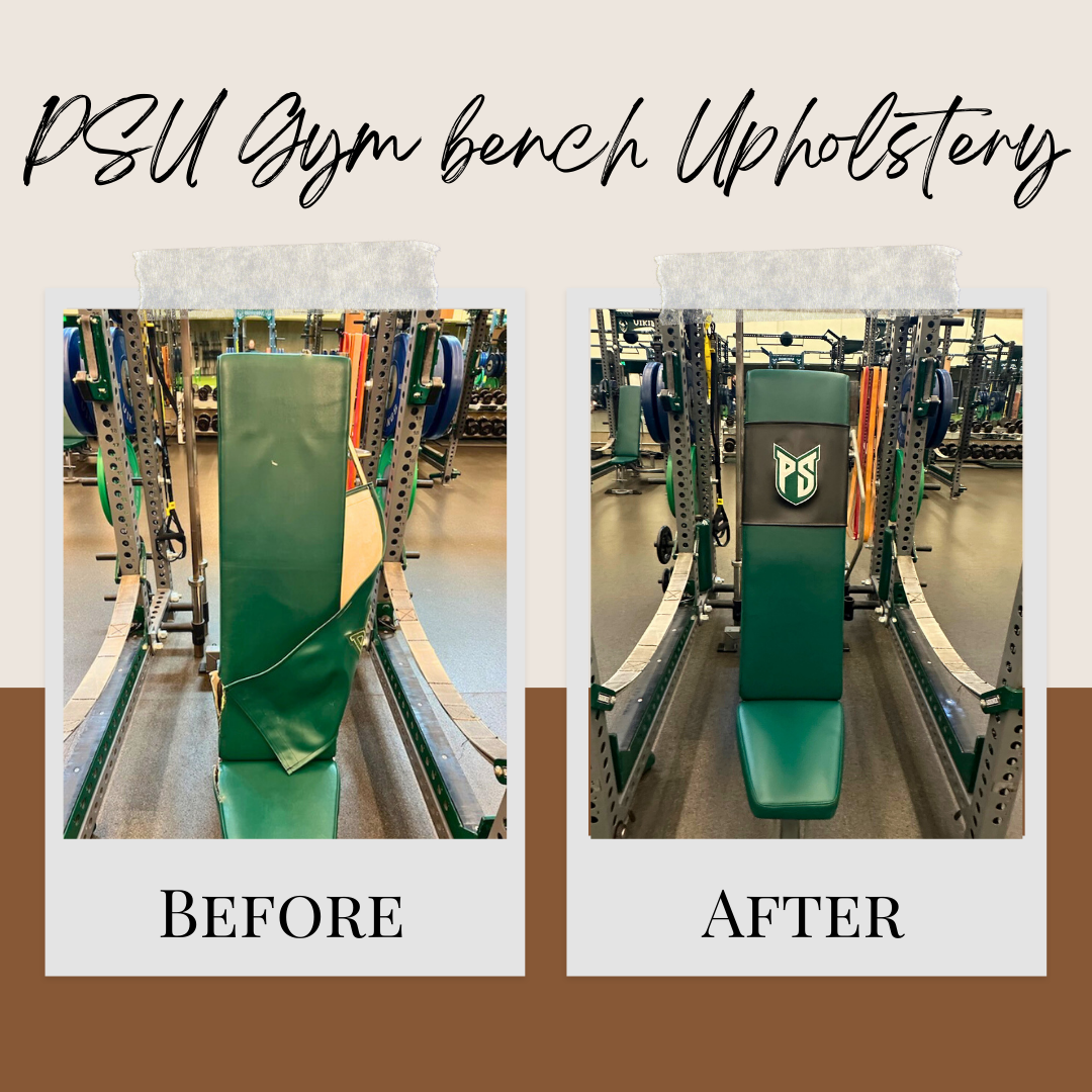 before and after gym bench reupholstery portland state university