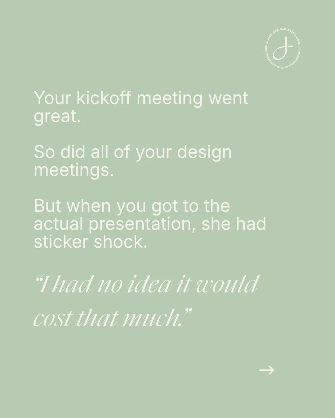 Sticker shock at the presentation almost always starts with accepting &ldquo;I don&rsquo;t have a budget&rdquo; as an answer.

Here&rsquo;s how to avoid that trap. (Save this for your next discovery call)

And if you want my free inquiry form templat