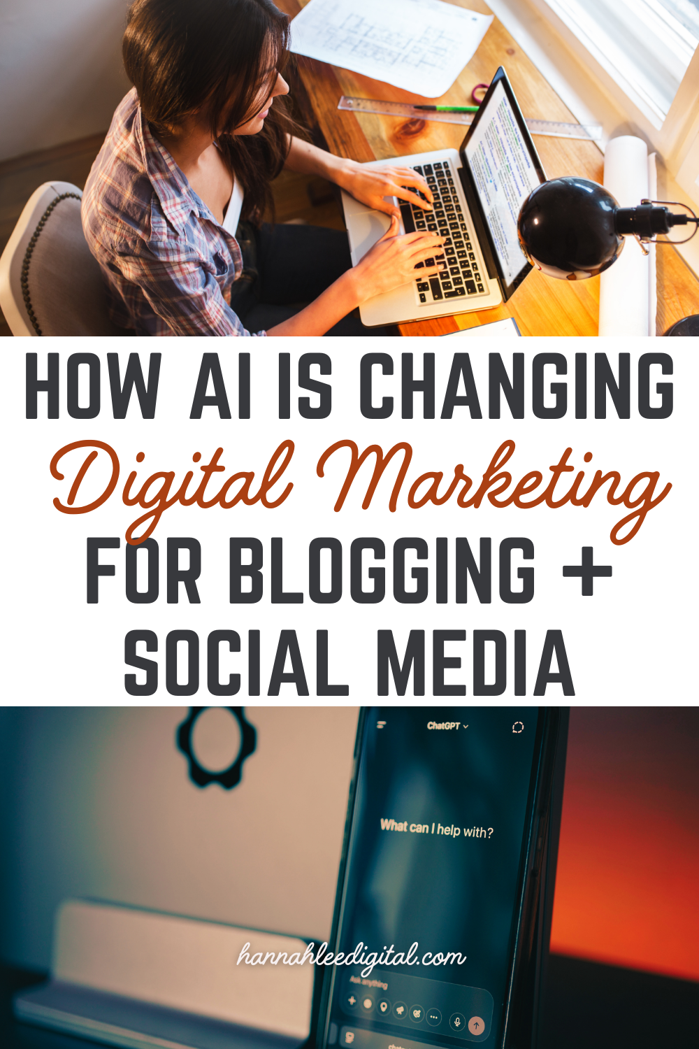 How AI is Changing Digital Marketing for Blogging and Social Media - Pinterest Graphic