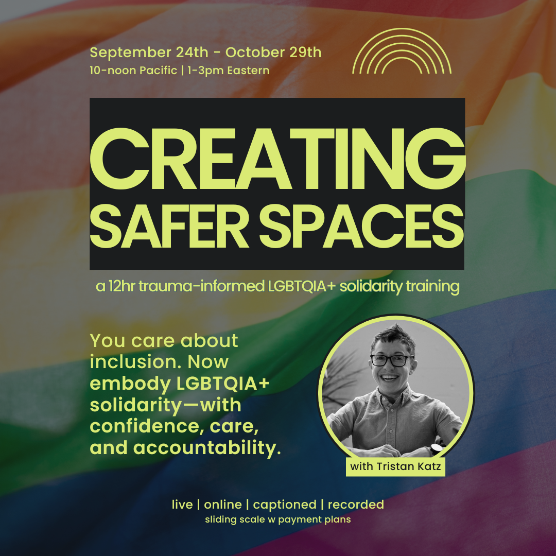 Creating Safer Spaces: A 12-Hour Trauma-Informed LGBTQIA+ Solidarity Training