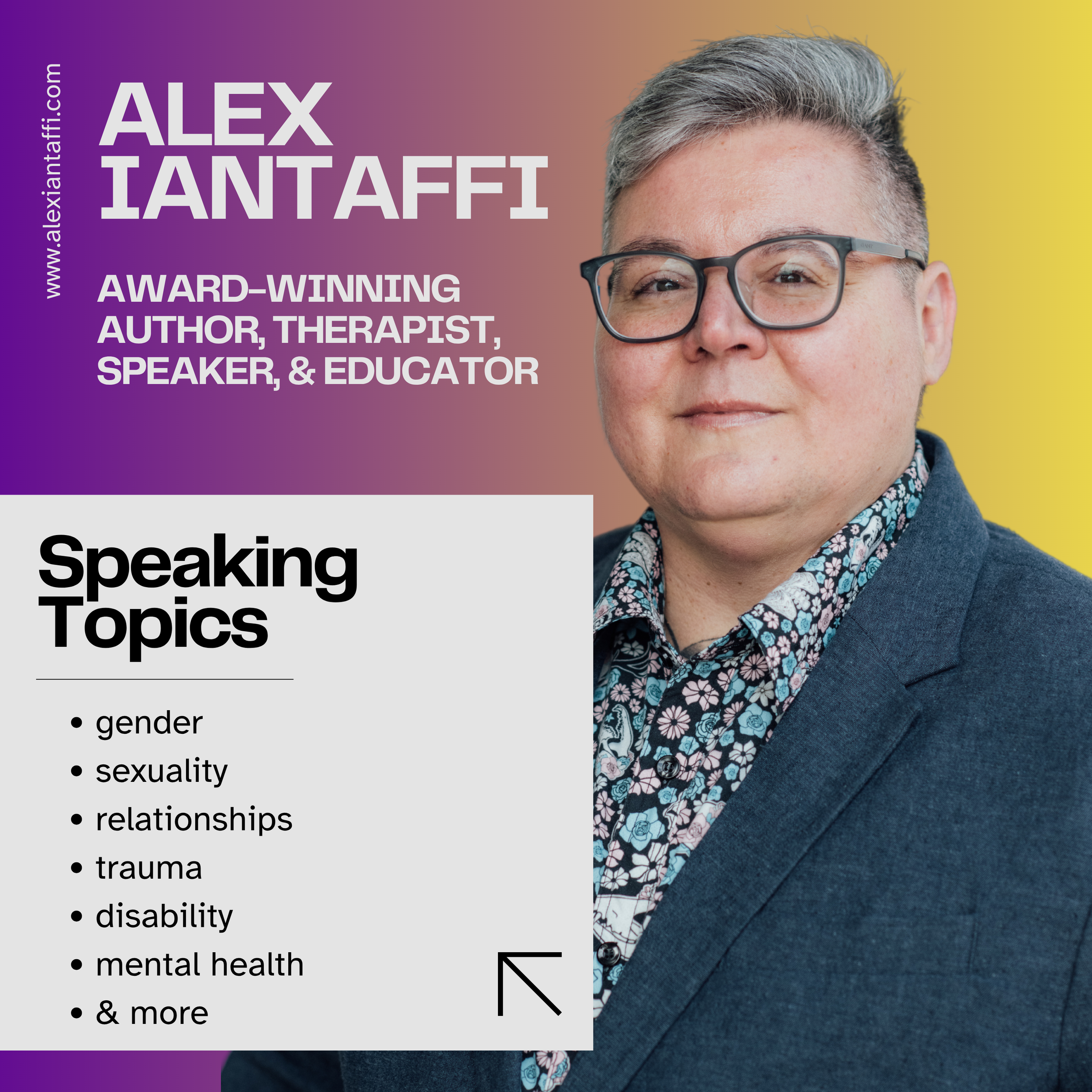 Alex Iantaffi - Author, Therapist, Speaker, & Educator
