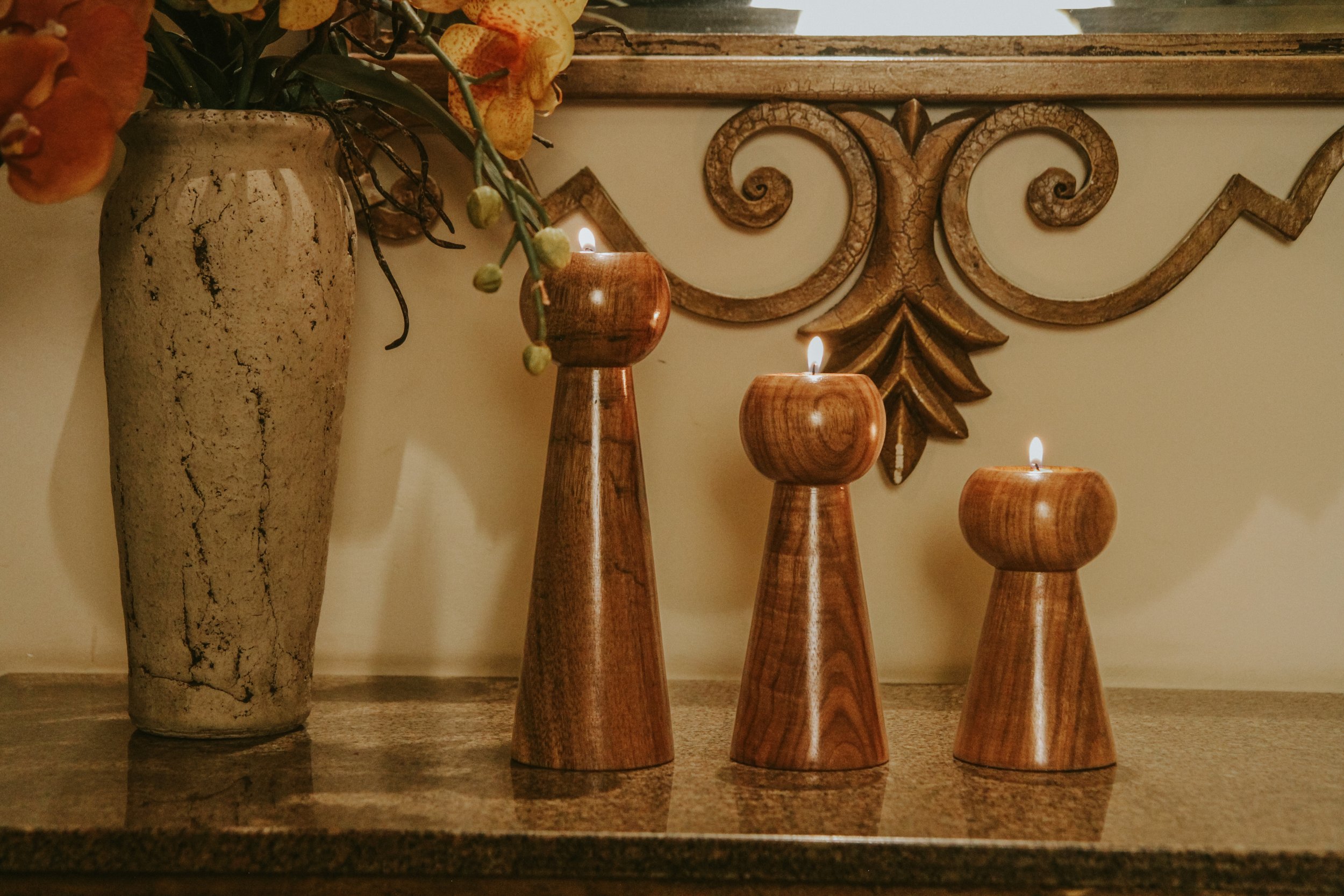 Juego de porta velas Valentina