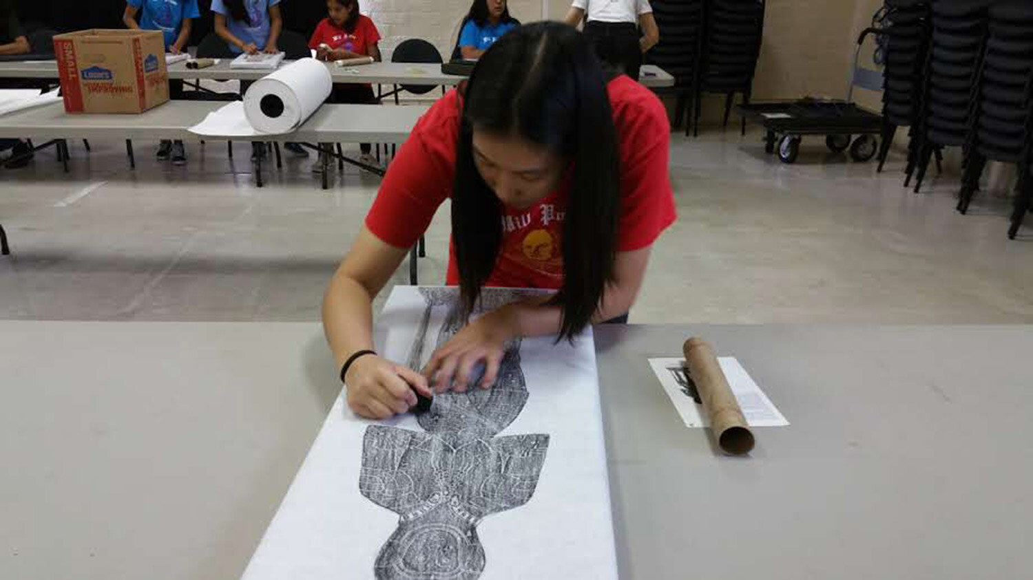  Joyce creates a gorgeous work of art at the Brass Rubbing Center 