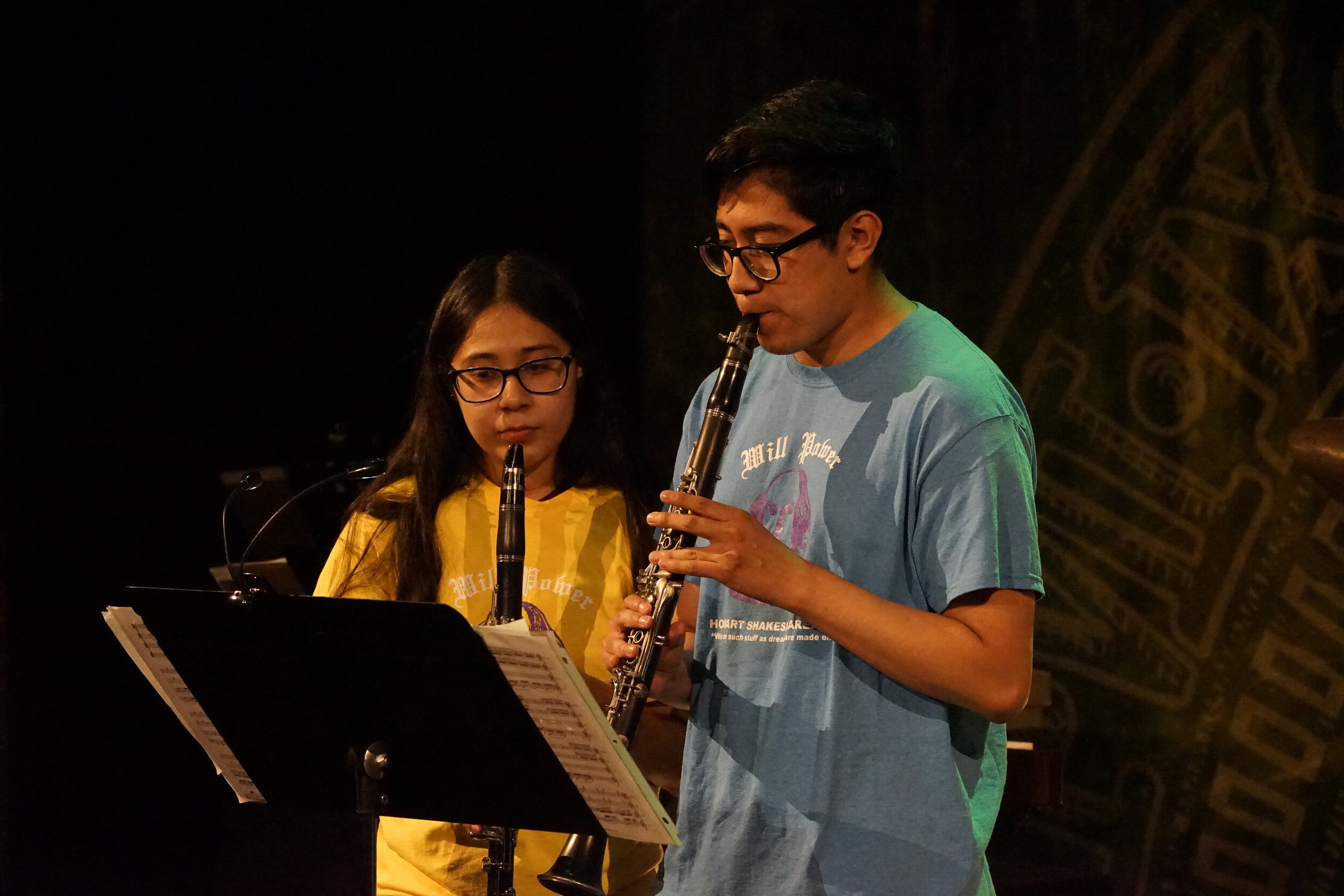  Ashley and Claudio play clarinets to usher in Spring after a tragic Winter 