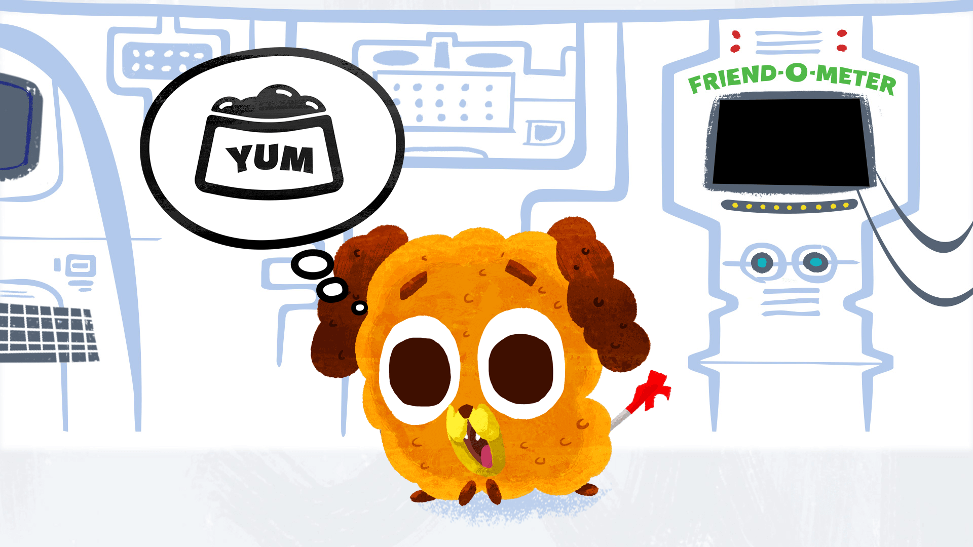Foodimals_Lab_Check-In_Hushpuppy_Layered_1920x1080-happy.png