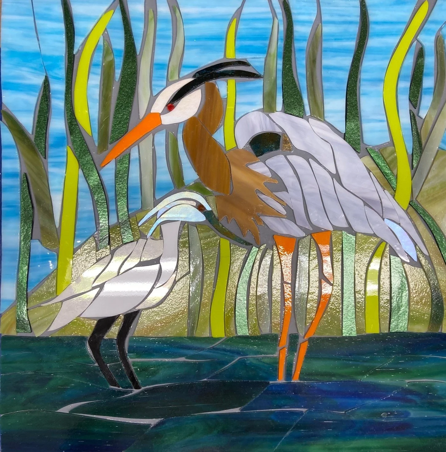 BLACK CROWN HERON & EGERT 16X16"
(SOLD)