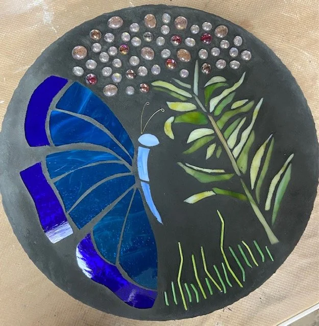 BLUE BUTTERFLY GARDEN STONE 20" (SOLD)
