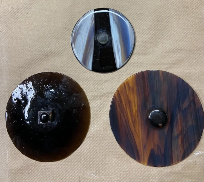 Wooden Bowls w Glass Lids 6" Diameter