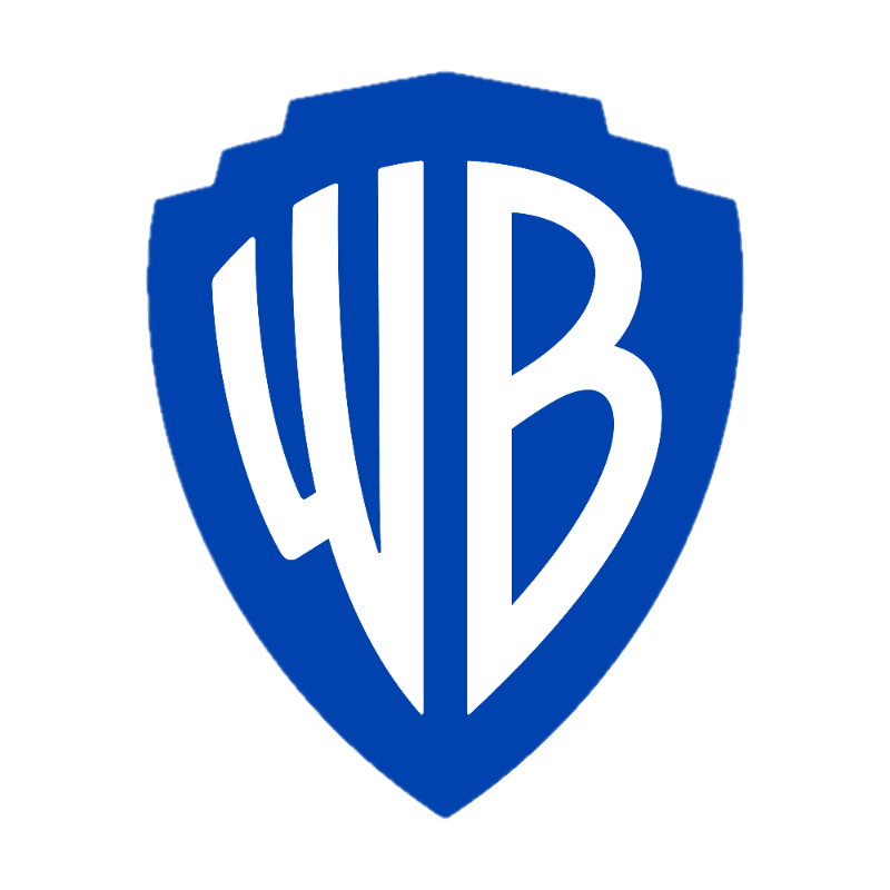 Warner Bros. logo in the shape of a shield with blue background and white stylized letters W, B.