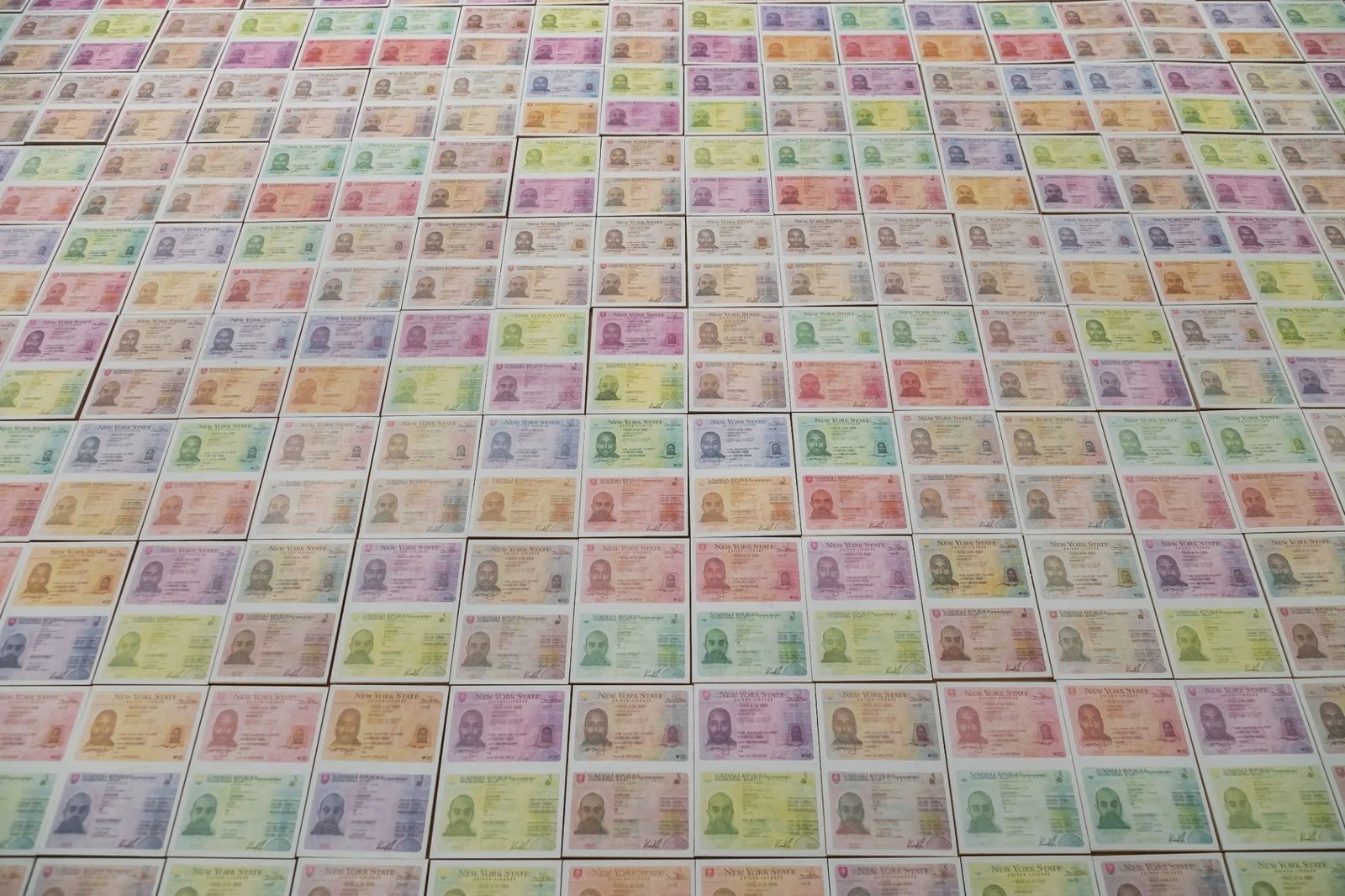 Conceptual visual grid by Gábor Koós, featuring nitro-transfer prints of identification.
