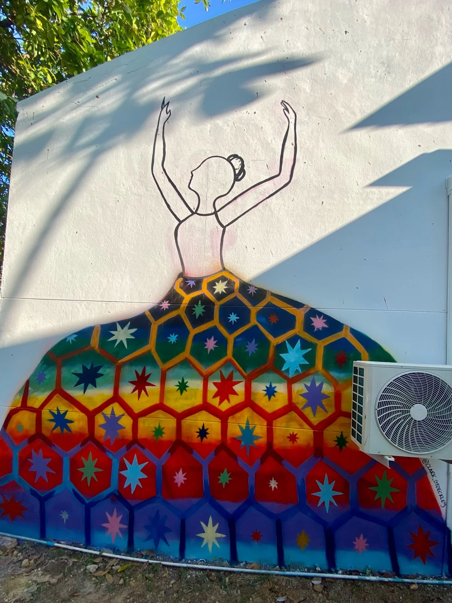 Grateful for the opportunity to paint this mural today on the dance studio at The Space Collective in Chiang Mai, Thailand.