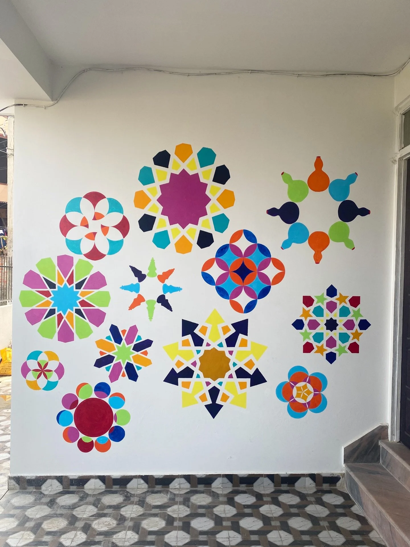 Sincerely thankful for this new collaborative mural at the entrance to the Kala Yatra Artist Collective painted by our resident artists Leo Jhankar @leojhankar and Clark Stoeckley @clark_stoeckley. This mural celebrates Nepal&rsquo;s diverse culture 