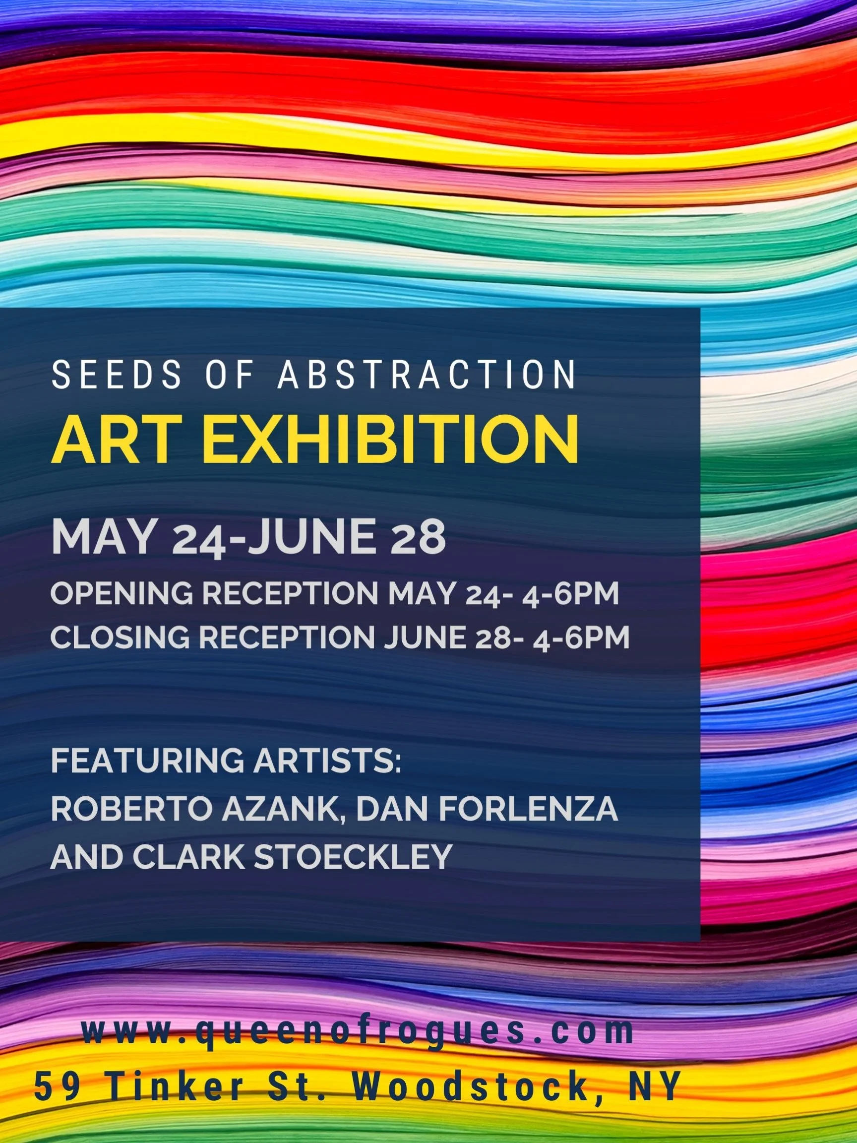 Next week, May 24, two openings, both on Tinker Street in Woodstock, NY.

Queen of Rogues @queen.of.rogues Seeds of Abstraction features a dozen of the earliest Thoughts and Prayers drawings.

And just across the street at the Kleinert James Center f