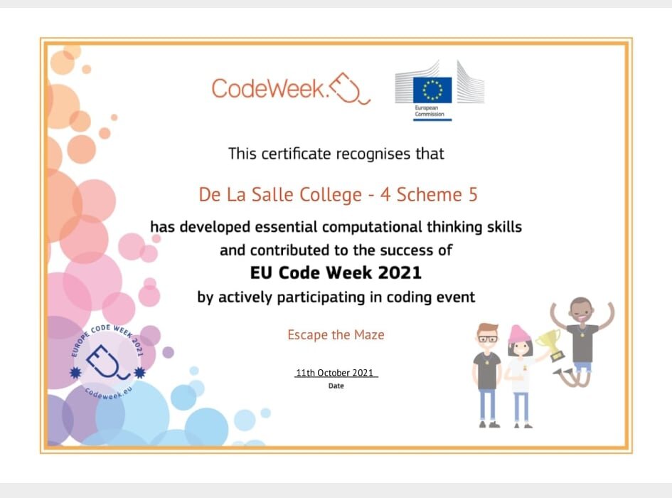 Code Week 2021 at De La Salle Senior School Malta