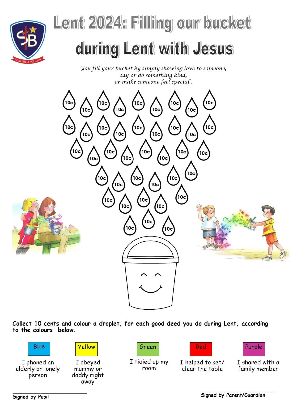 Filling our Buckets throughout Lent at St. Benild — La Salle