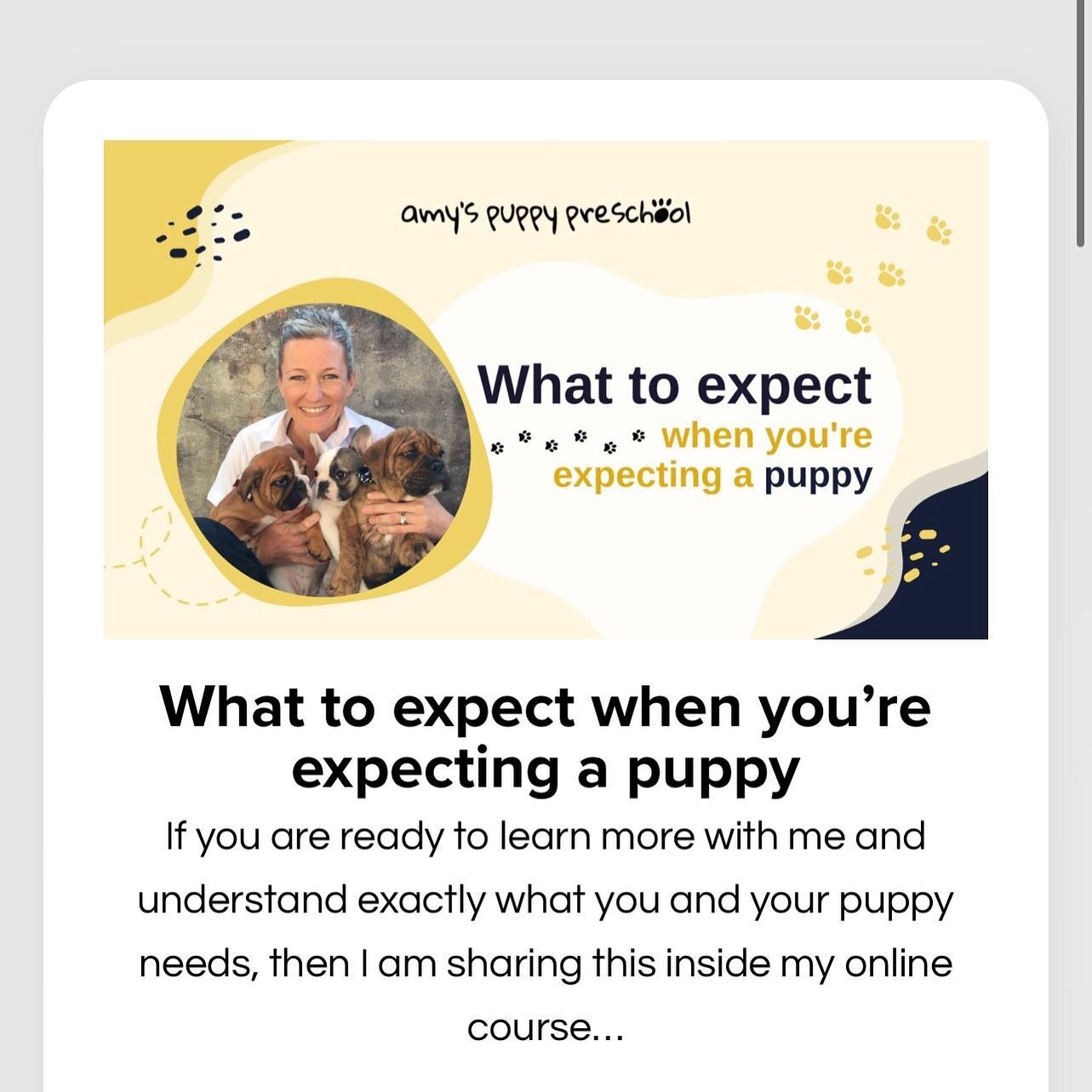 ⭐️⭐️⭐️⭐️⭐️ What to Expect When You're Expecting a Puppy! 

It's never too late to start, this course should be a must for all new puppy owners. Get off to the right start. 

We brought Millie (8 week old Cavoodle) home yesterday. I am so thankful for