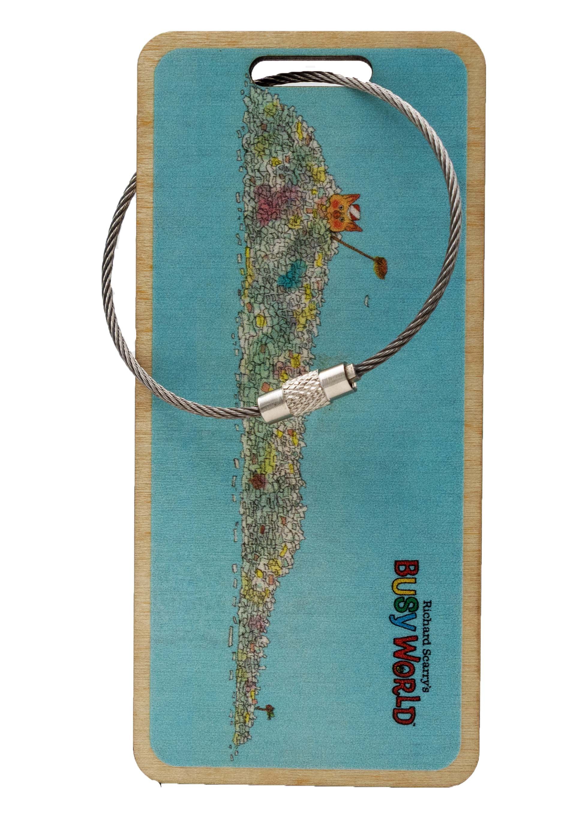 Baggage tag with illustration from Richard Scarry's Busy World