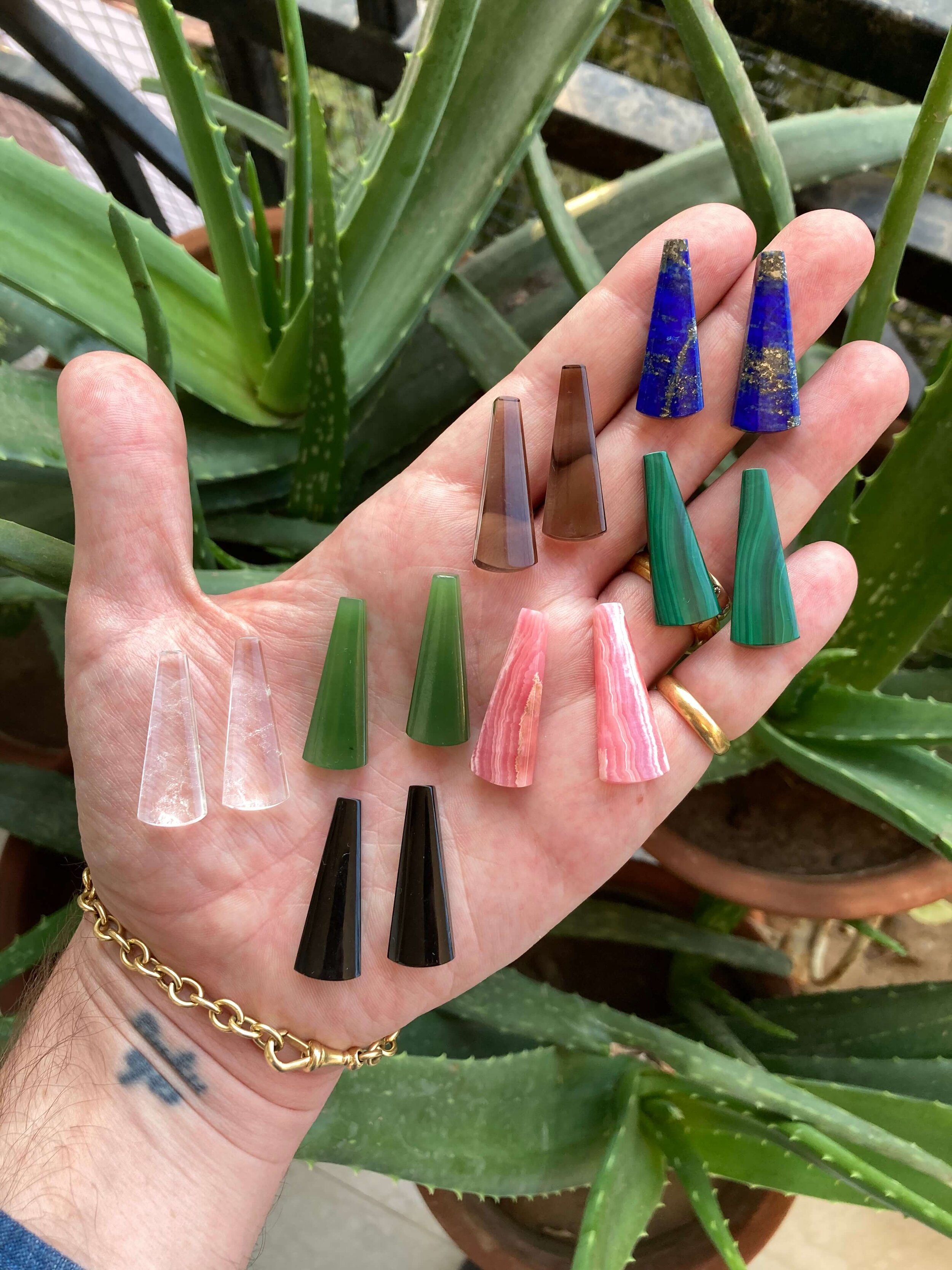 Carved Gemstone Earrings