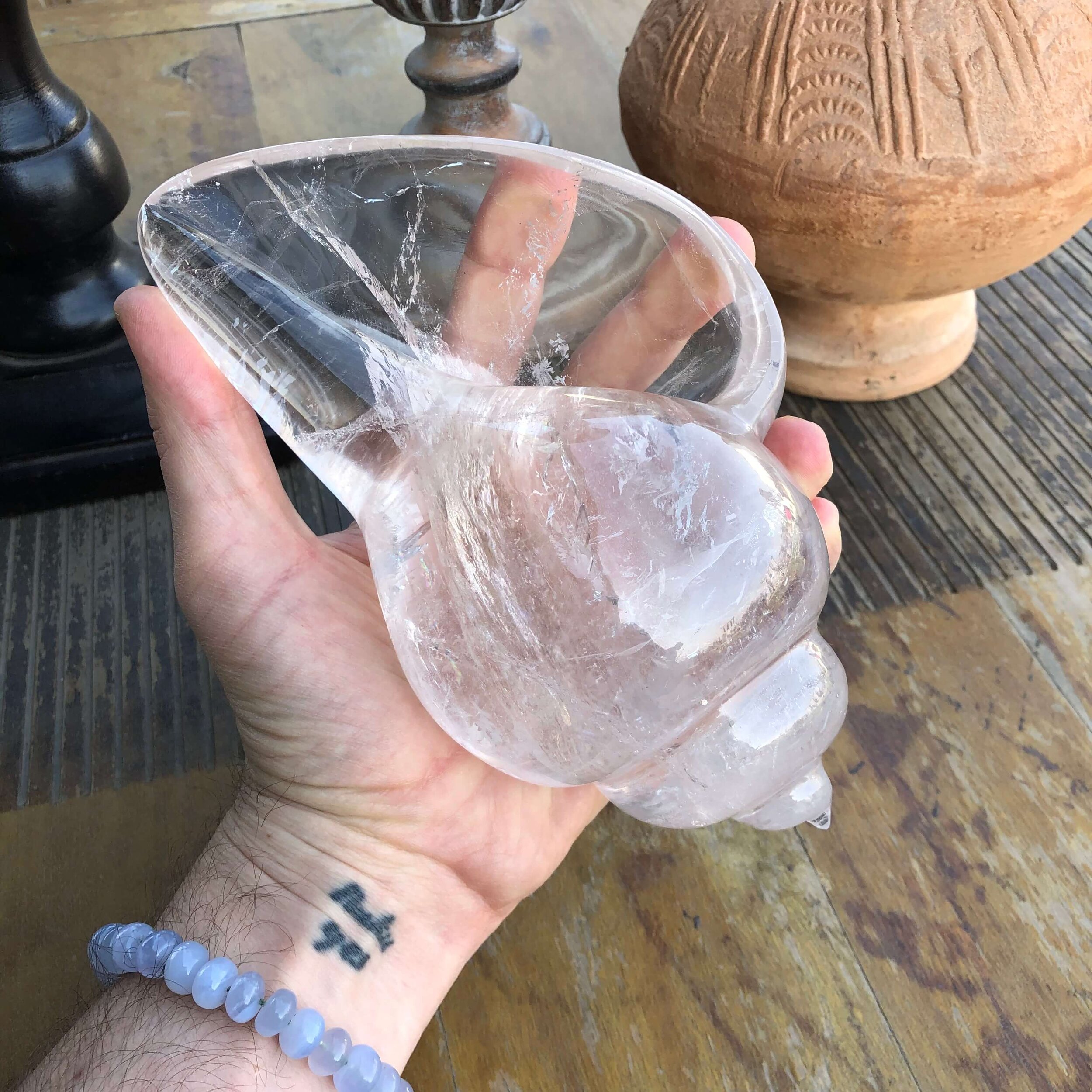 Large Gemstone Shell Carving