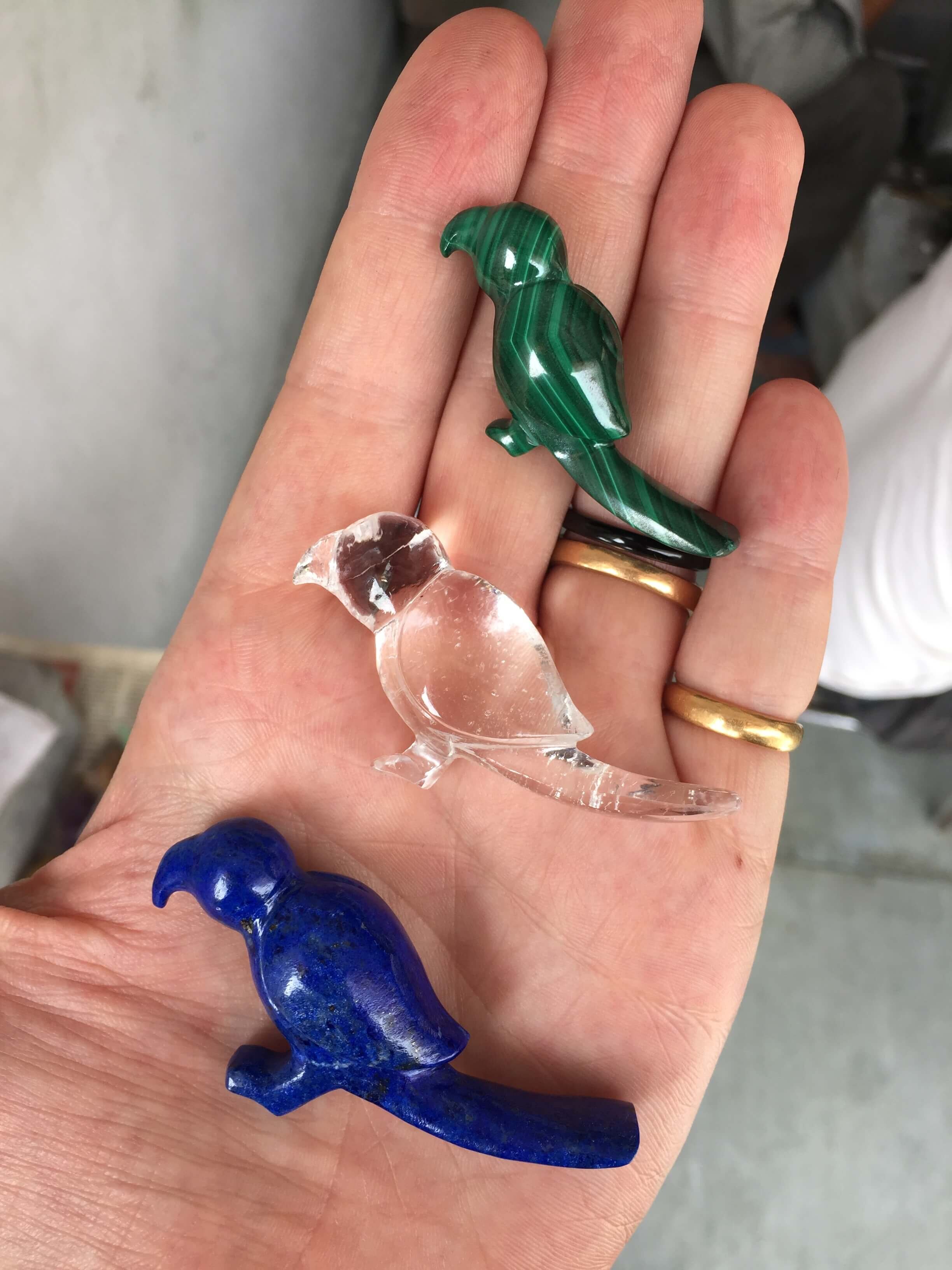 Carved Gemstone Birds
