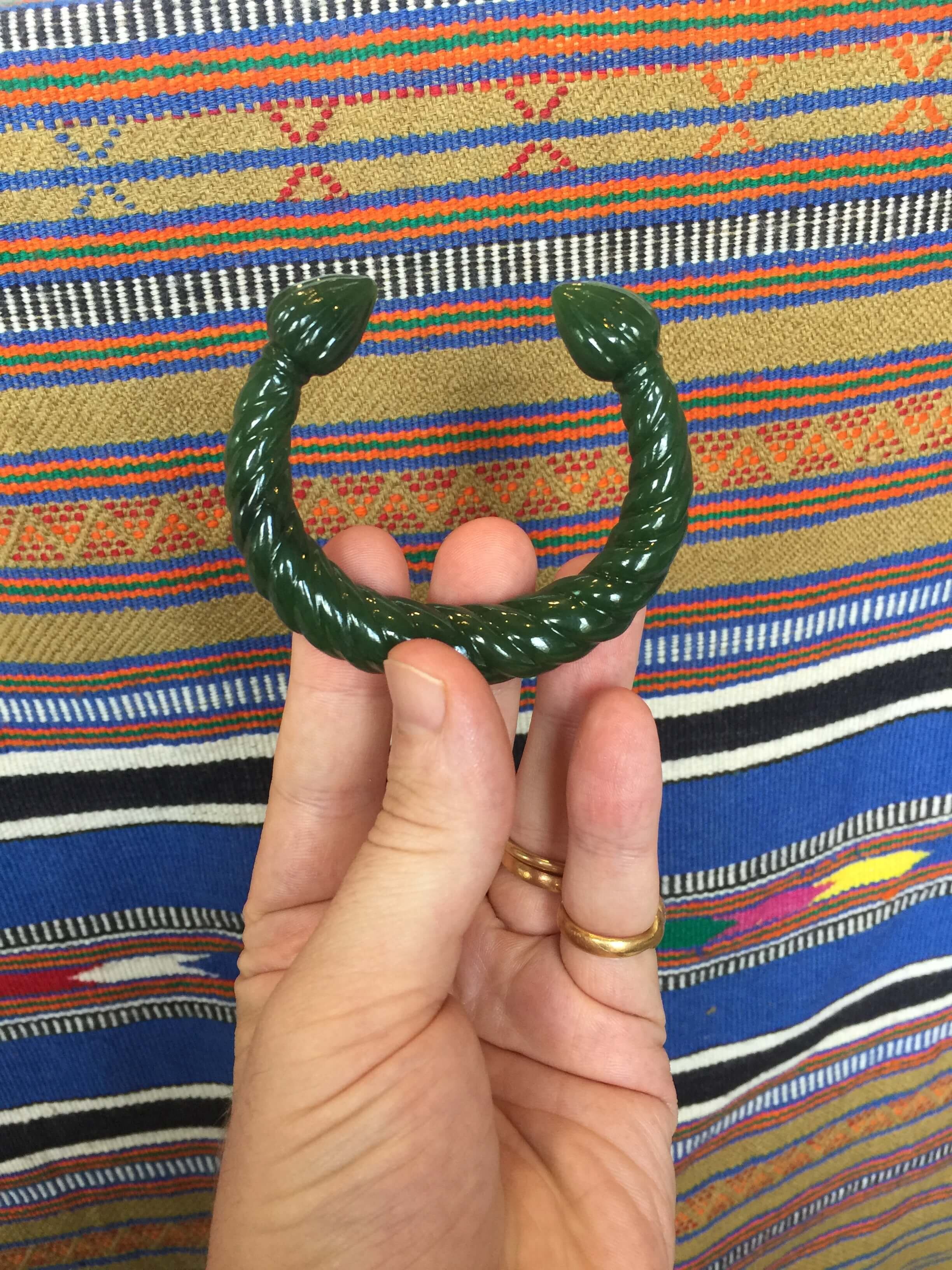 Carved Nephrite Jade Cuff