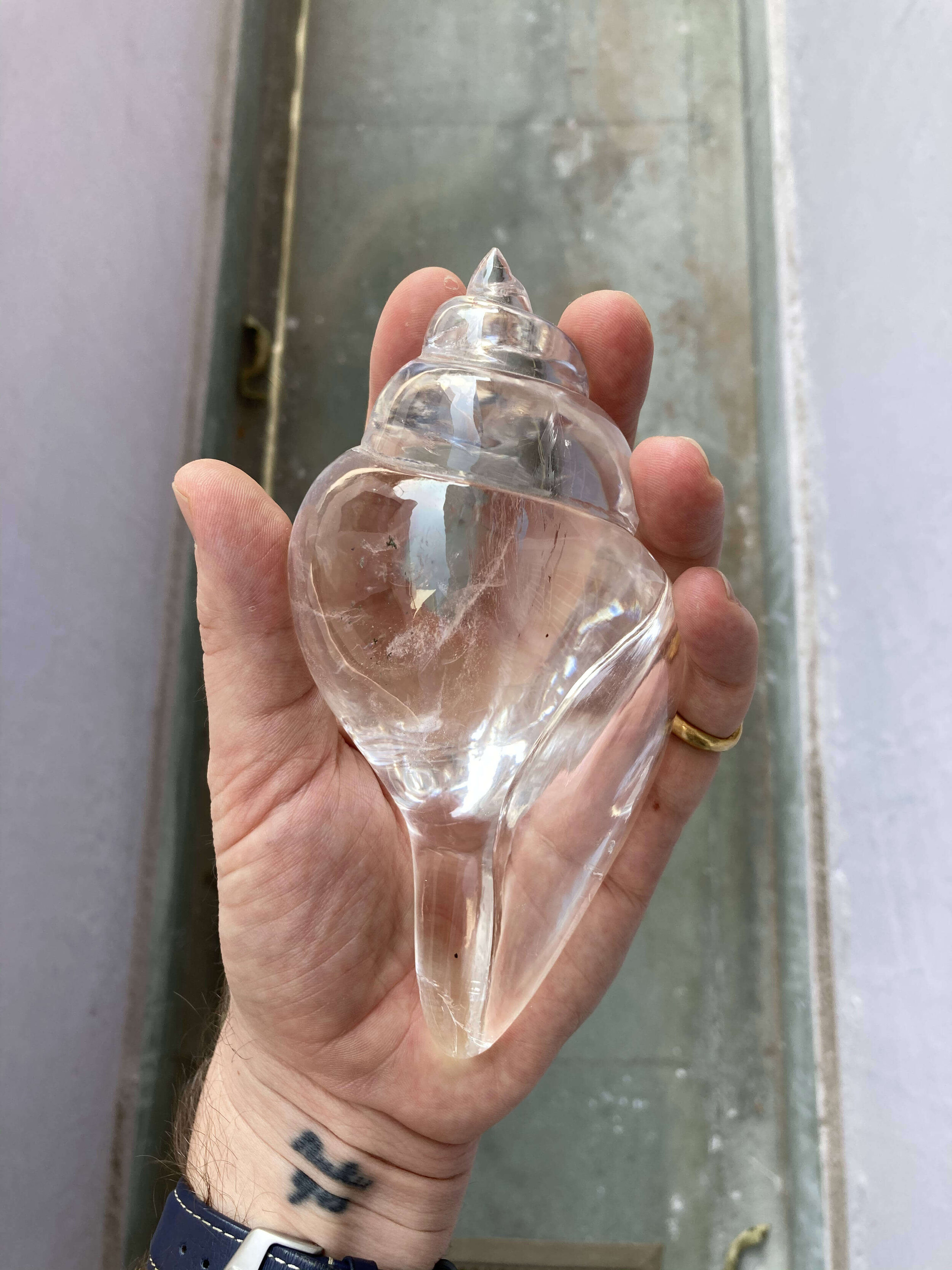 Carved Rock Crystal Shell