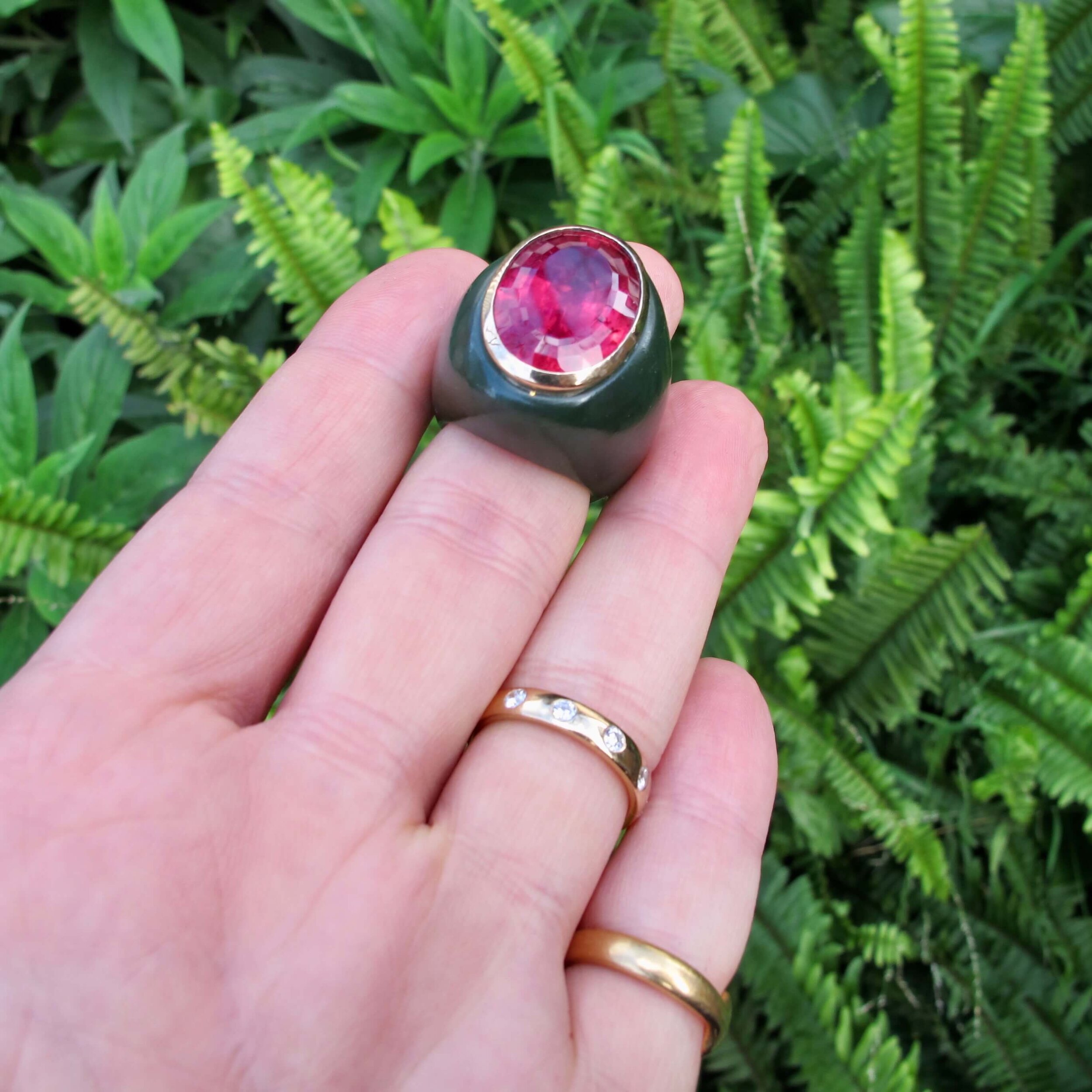 Jade & Tourmaline Ring