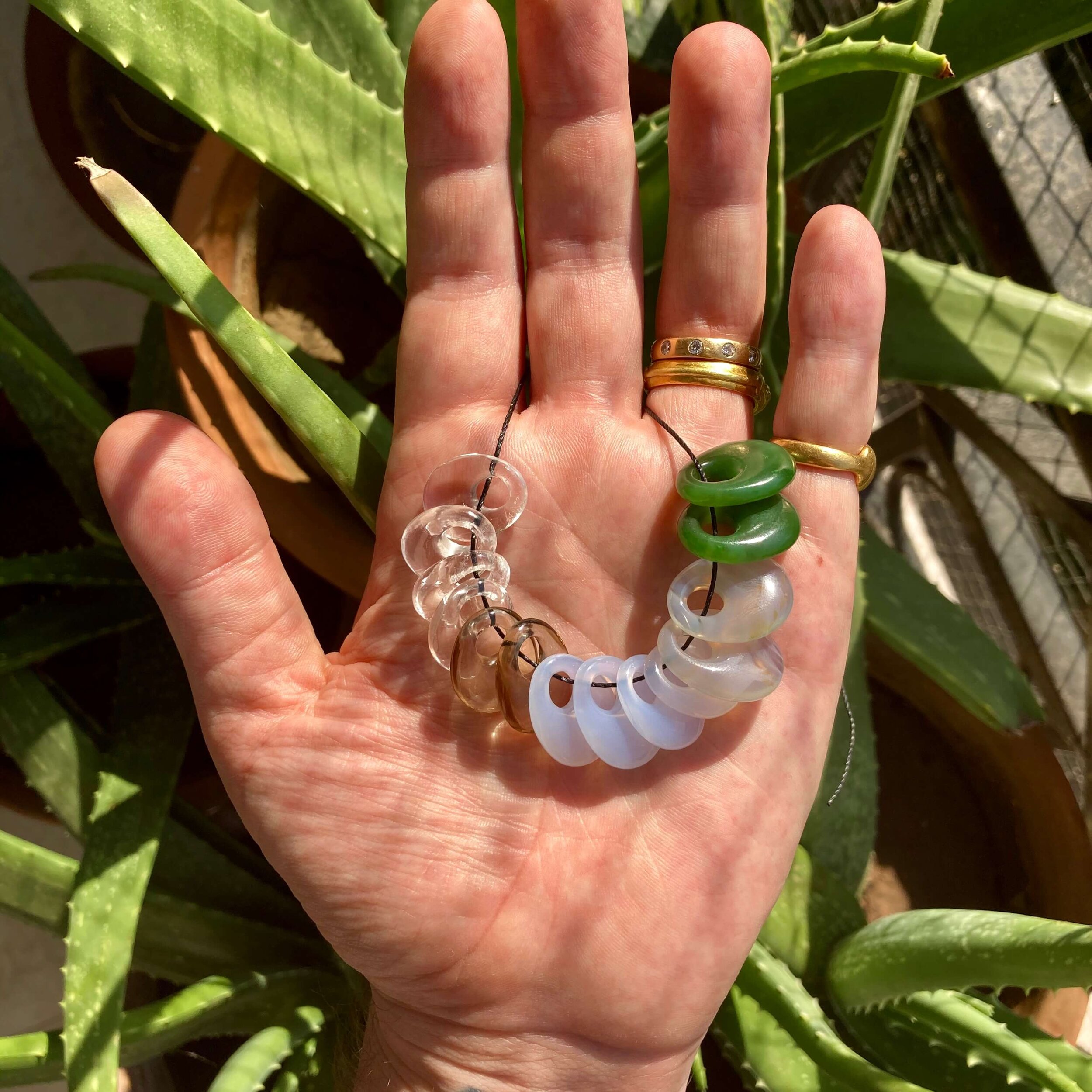 Carved Gemstone Ear Charm Pendants