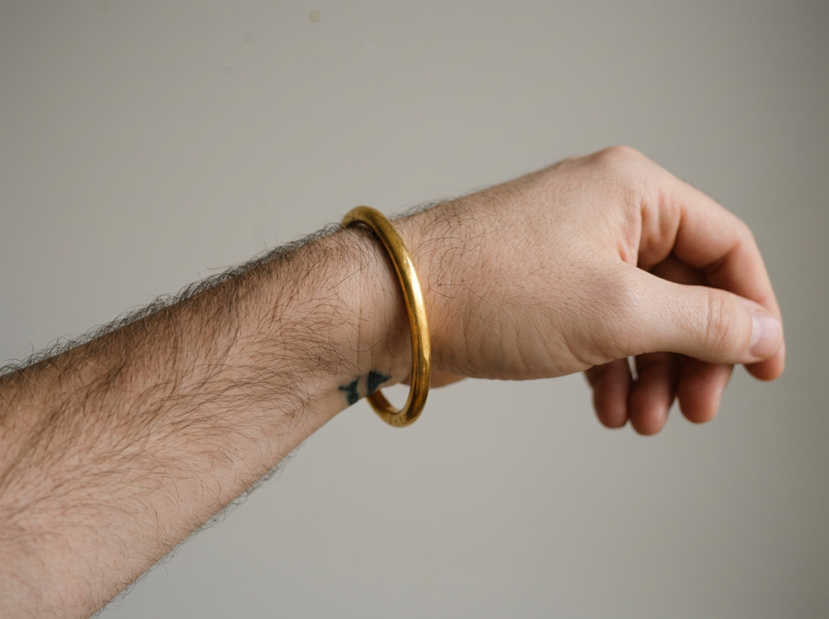 mens yellow gold bangle
