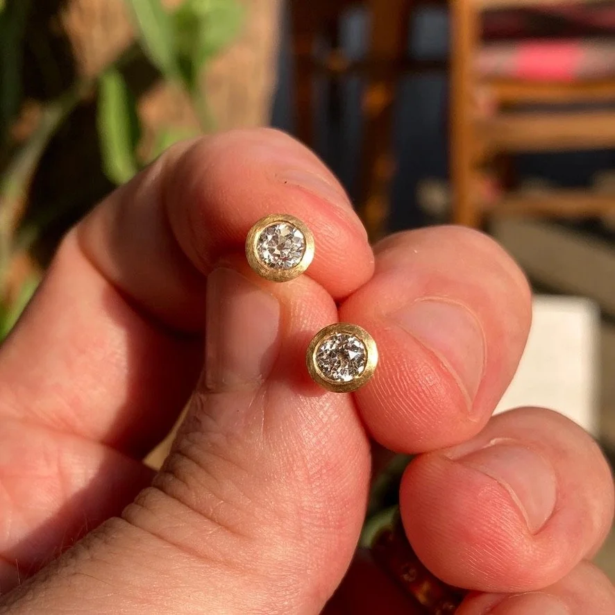 Old Cut Diamond Studs