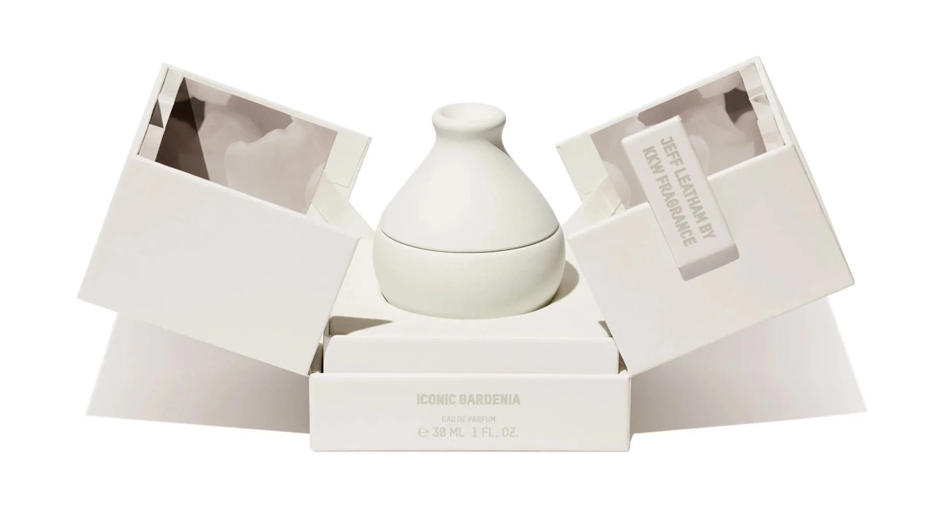 Jeff Leatham by KKW Fragrance bottle design by Precious Brands — vase-inspired packaging for Desert Rose, Jasmine Air and Night Iris