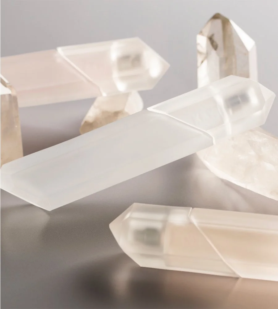 KKW Fragrance Crystal Gardenia bottle, packaging design by Precious Brands — crystal-encased debut fragrance for Kim Kardashian