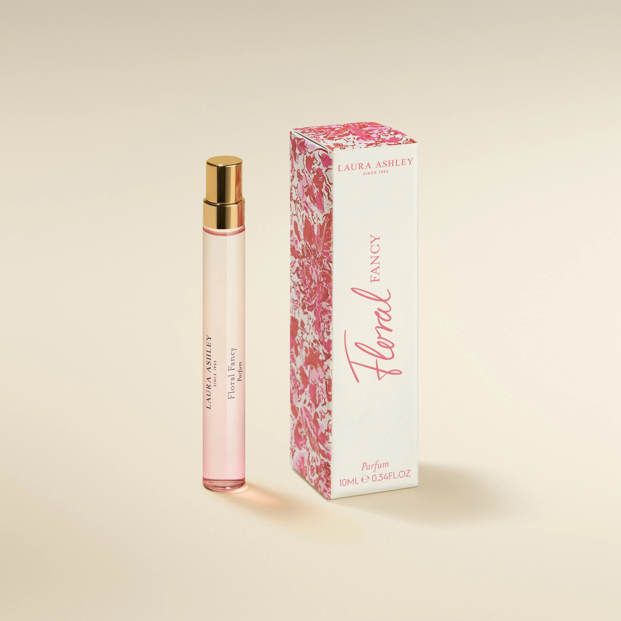 Luxury perfume gift set design by Precious Brands for Laura Ashley Parfum, four 10ml bottles in individual tall boxes