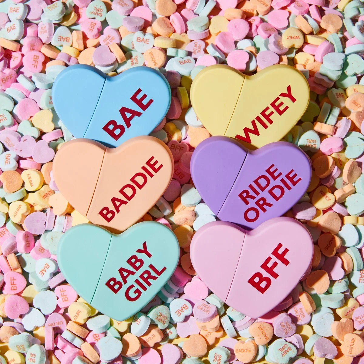 Kimoji Hearts by KKW Fragrance bottle design by Precious Brands — heart-shaped Valentine's Day fragrance collection
