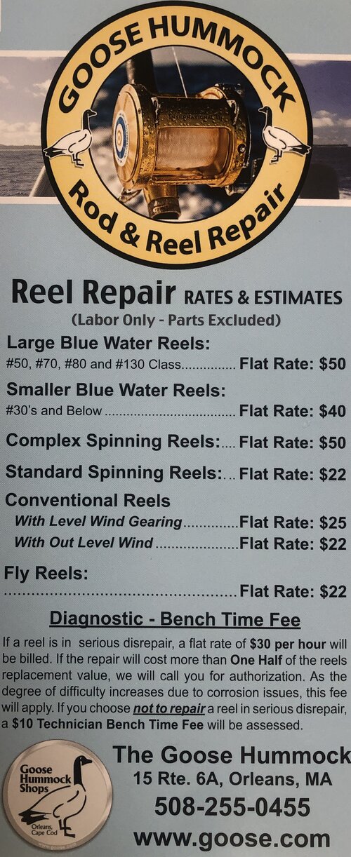 Rod & Reel Repair Services — Goose Hummock