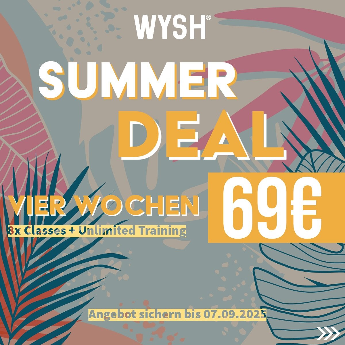 4 oder 8 Wochen Vollgas &ndash; WYSH hat deinen Sommerplan!🏝️☀️💪🏼

Jetzt ist der perfekte Zeitpunkt, um richtig durchzustarten &ndash; ob f&uuml;r dich selbst oder als kleine &Uuml;berraschung zum verschenken. Nutze die Chance und starte noch dies