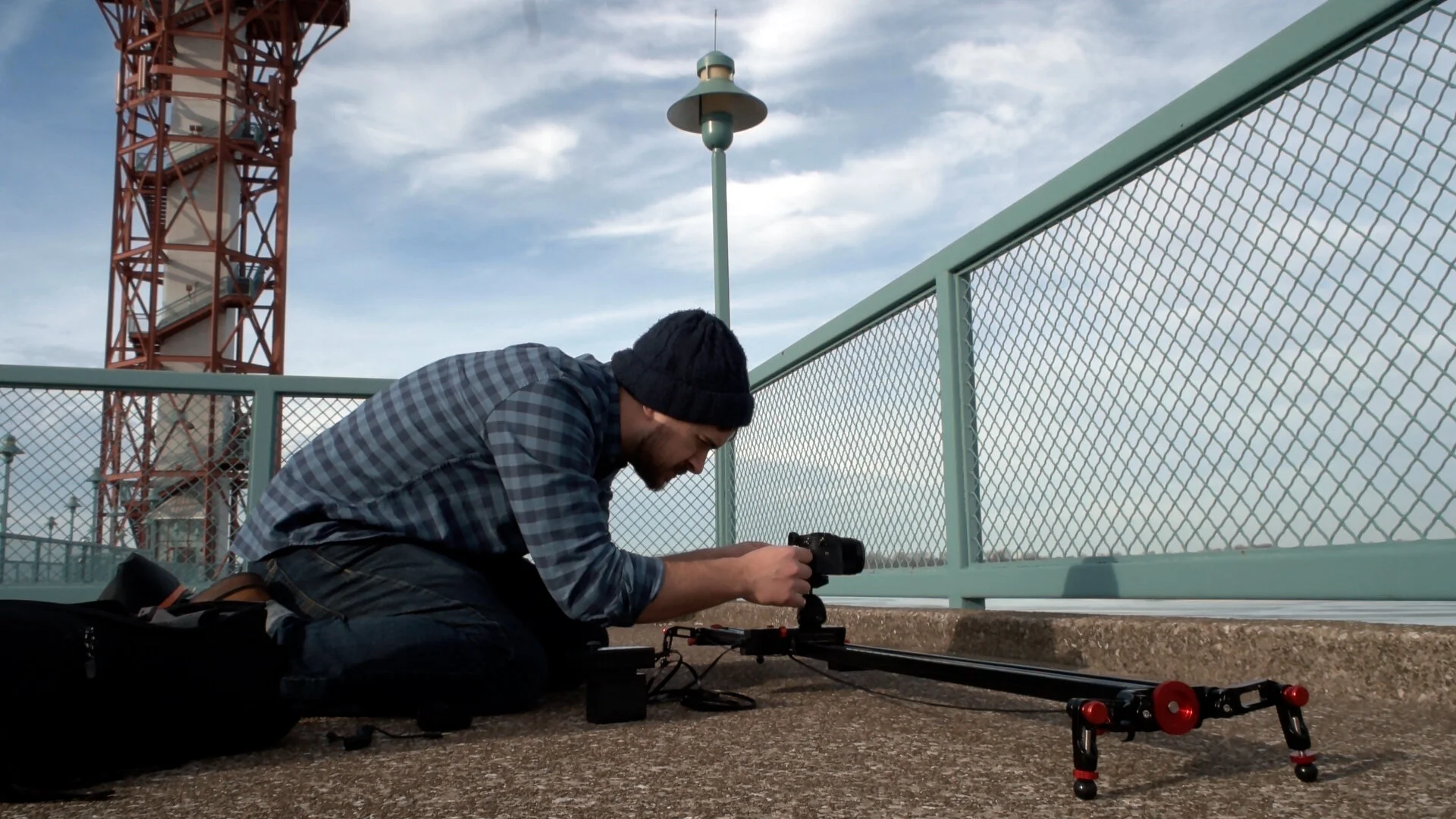 Slider setup at Dobbins Lander in Erie, Pa