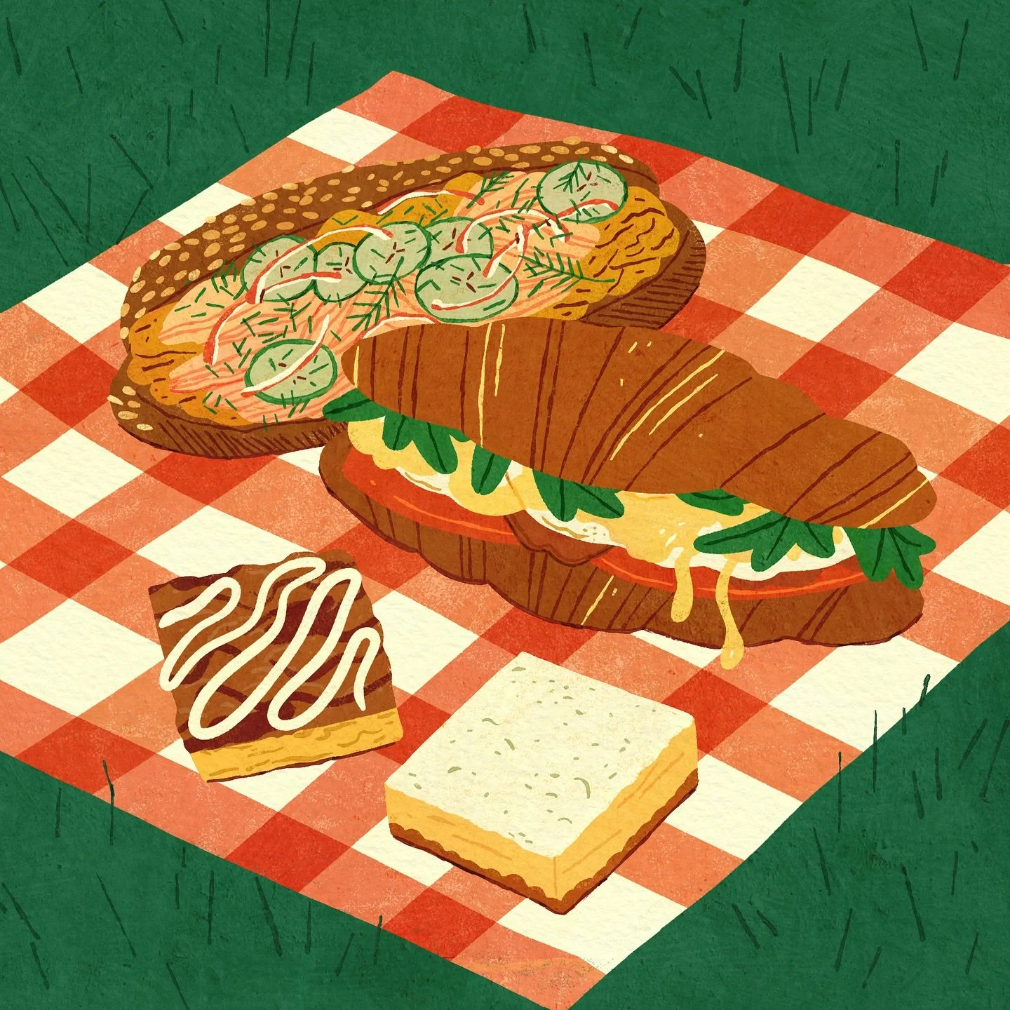 some little picnic illos for @phillymag&rsquo;s october issue! 🍎 

so cute seeing all of the fun picnic spots around philly + the yummy places to grab some grub! someday i will have to visit 👀

thanks you AD Ticia for the fun assignment! 

#phillym